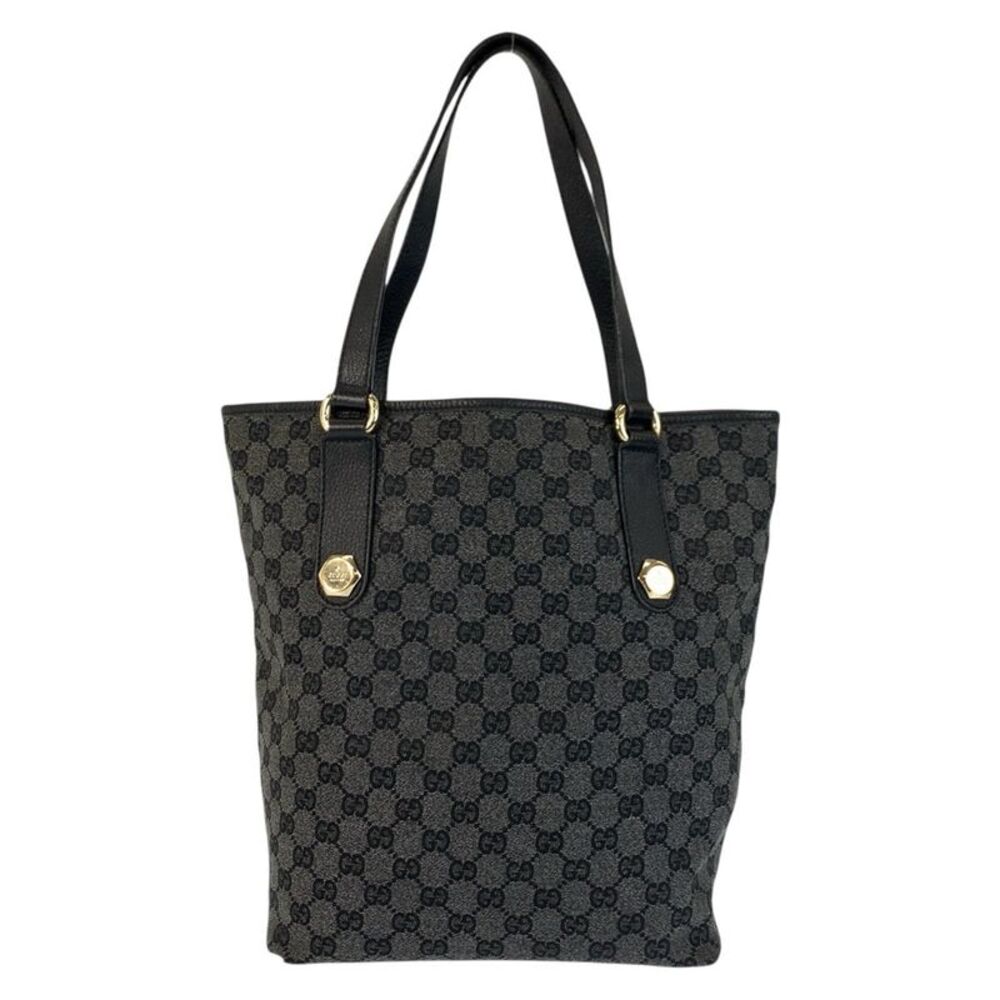 Gucci GG Canvas Leather Tote Bag - Picture 2 of 9